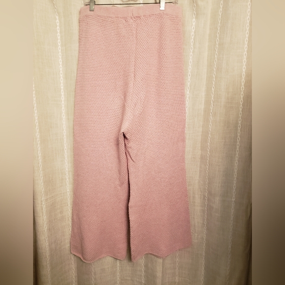 Free People Beach Size L Hailee Sweater Pant Texturized Pink Beach Pants Only - Picture 3 of 12